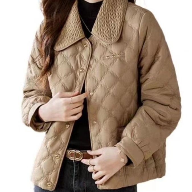 Autumn and winter new small fashion trend small fragrant design sense versatile short warm cotton jacket