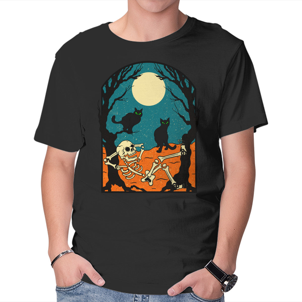 Unisex Crew Neck T-Shirt People are Strange Graphic Short Sleeve Casual Tee L