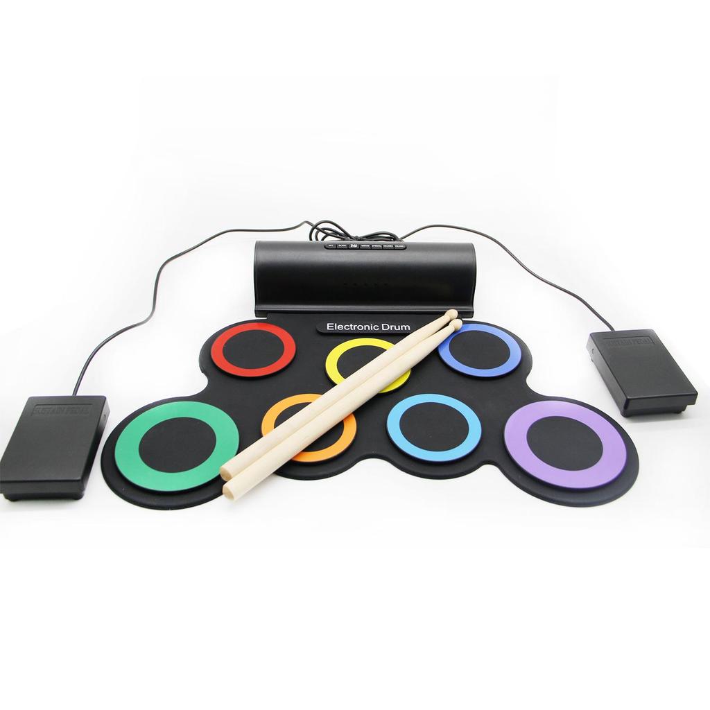 IWord Bluetooth Taşınabilir Elektronik Davul Seti Çocuklar için - Başlangıç Seviyesi Elle Rulo Perküsyon Enstrümanı