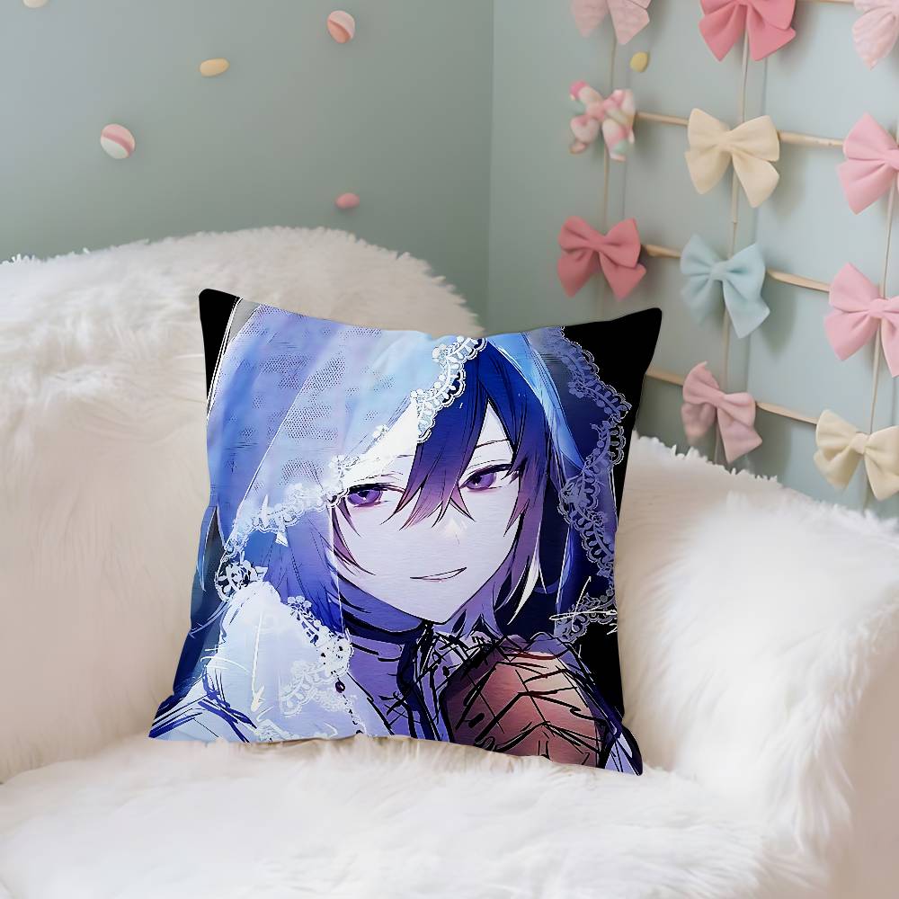 

F-Fyodor-D-dostoevsky B-Bungo Stray DogsS Throw Pillow Covers Pattern Cushion Cover Suitable For Sofa Bedroom Car Pillow Cover 40cmx40cm