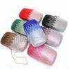 Dazzling Diamond Women Evening Bag Wedding Prom Clutch Crystal Bridal Handbags 7 Colors Green/Red  Long Chain Female Party Purse