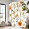 Yellow Flowers Pattern Bathing Curtain  Bathroom Shower Curtain Waterproof With 12 Hooks Home Deco Free Ship