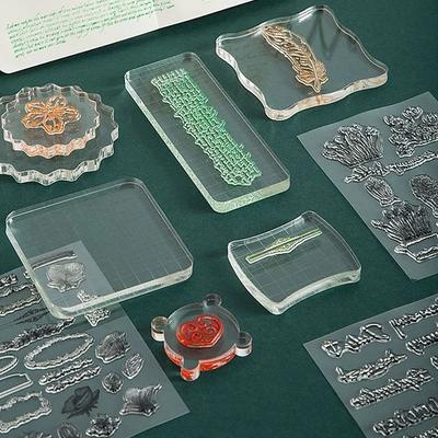 Acrylic Block For Clear Stamp Cling Mounted Rubber Stamps DIY Scrapbooking Photo Album Decorative Handmade Tool Wax Stamp Pad