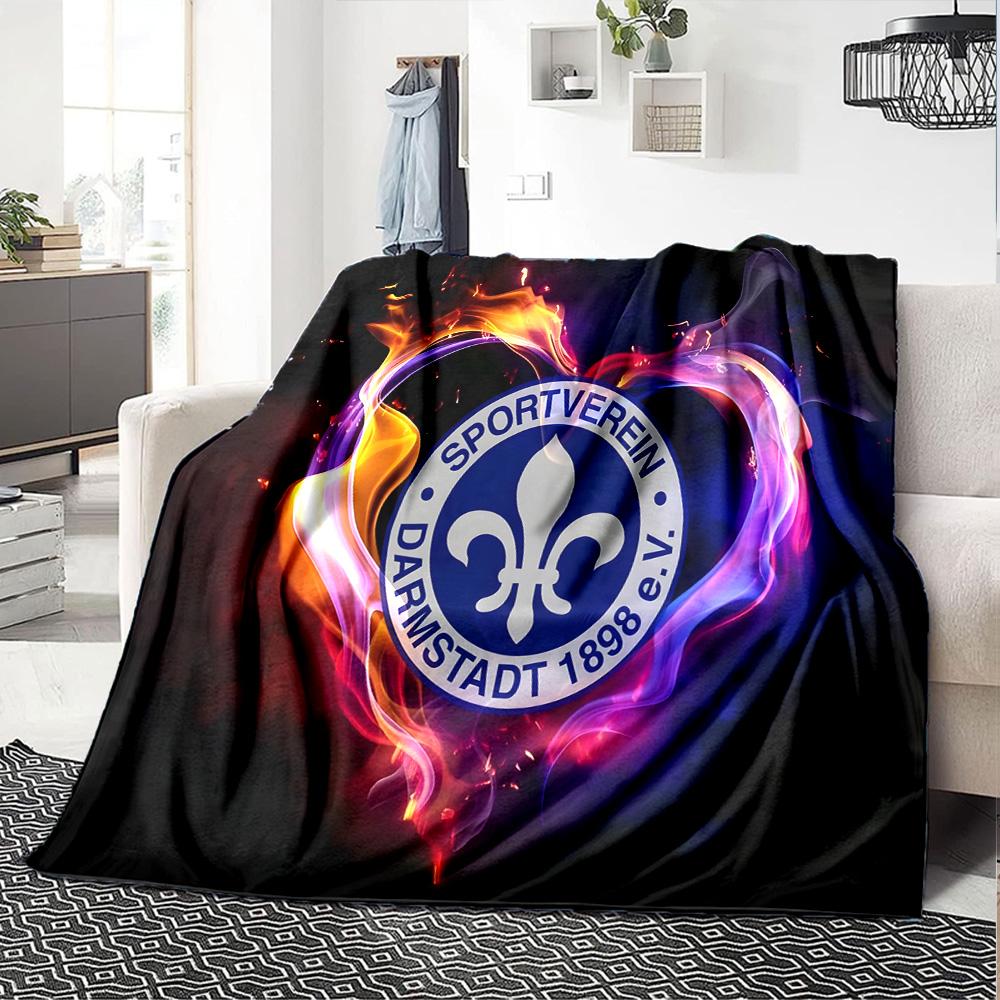 Sport Darmstadt Flannel Blanket, Soft Polyester, Modern Design, All-Season for Camping, Travel, Gifts for Holidays or Birthdays
