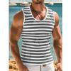 Canottiere a Strisce Colorate Stampate 3D da Uomo con Fantasia Color Block T-shirt Estive Casual Canotta Sportiva Oversize Street