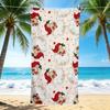 1Pc Christmas Santa Claus Beach Towel Quick Dry Multiuse For Beach Pool Gym Yoga Home Travel Christmas Halloween Xmas Gift S127