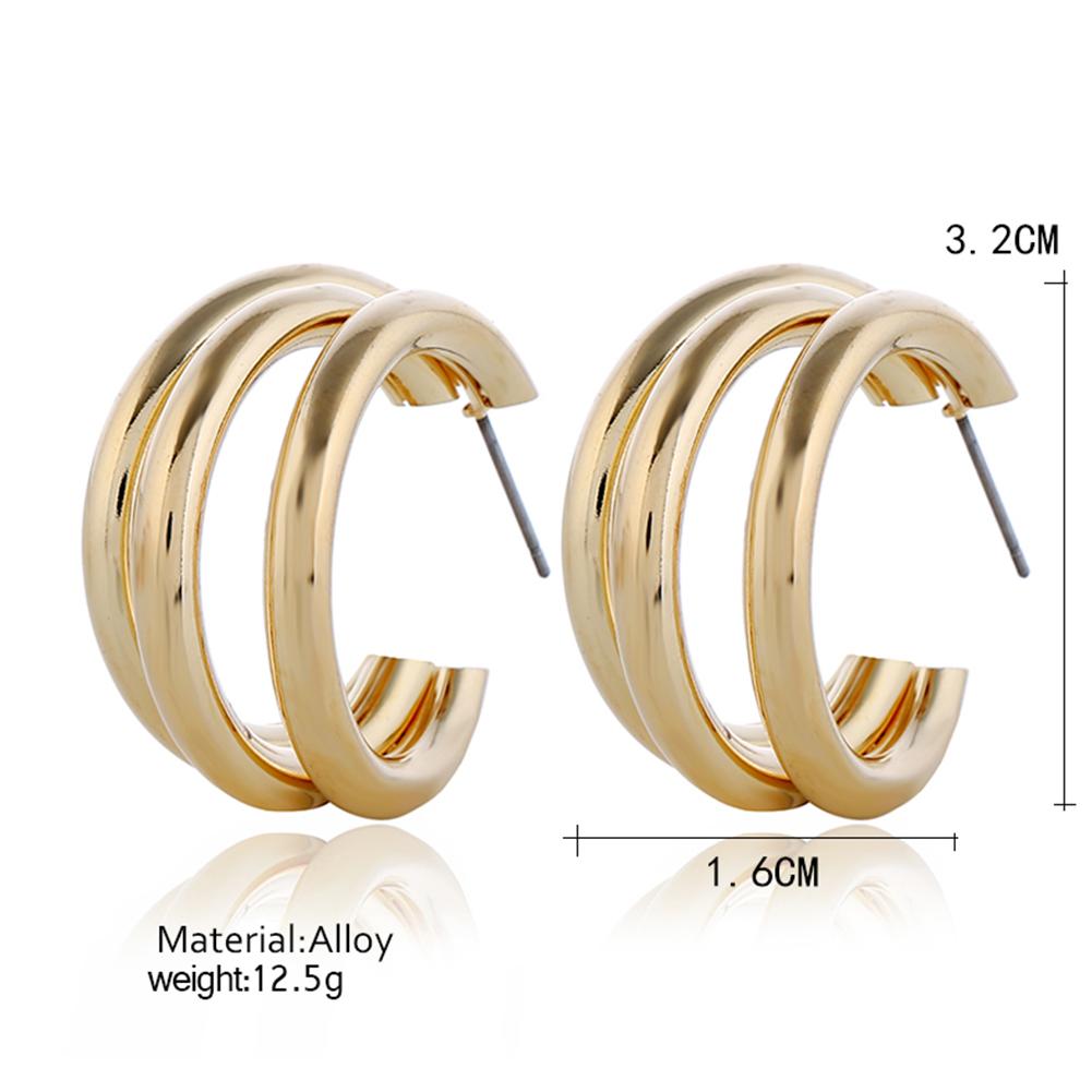 1 Pair Women Retro Simple C-shaped Ear Studs