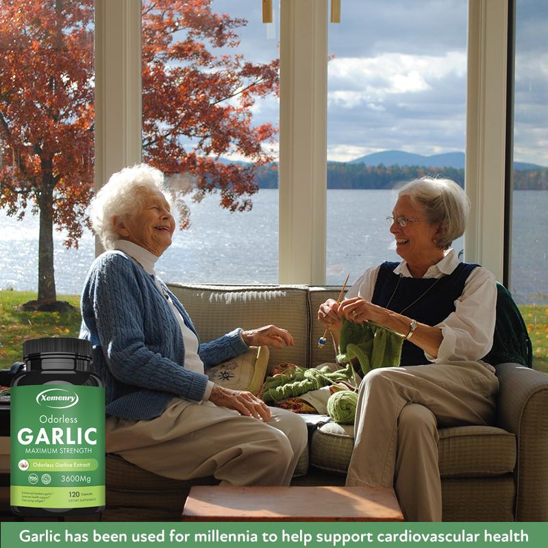 Capsule di estratto d'aglio inodore, alto contenuto 3600mg, integratore alimentare, integratore alimentare per adulti.