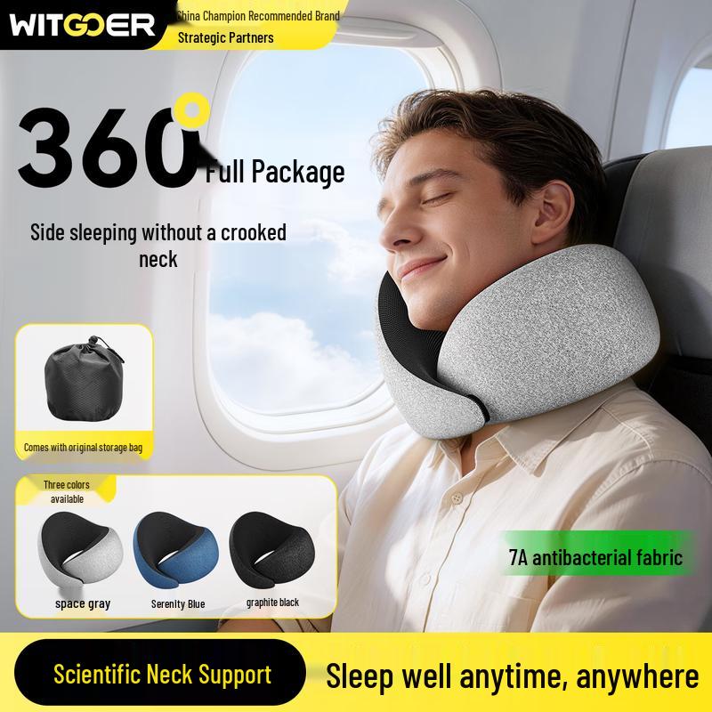 Zhiguozhe Portable Memory Foam U-Shaped Travel Neck Pillow