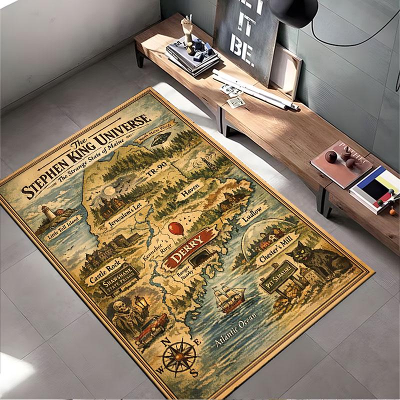 Stephen King Universe Map suitable as a non-slip mat for the living room or bedroom sofa