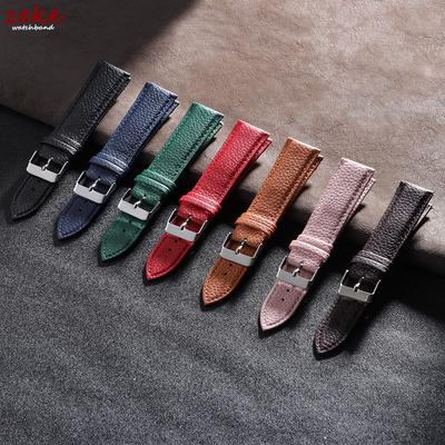 Bracelet de Montre en Cuir 10/12/14/16/18/20/22mm pour Samsung Galaxy Watch7/6/5/4 Marron Vintage Bracelet Universel Fin pour Hommes Femmes