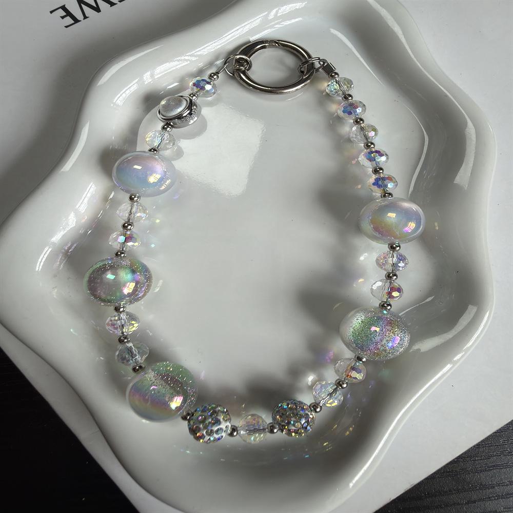 Luxe Glitter Crystal Bead Rhinestone Ball Phone Wrist Chain & Keychain Pendant