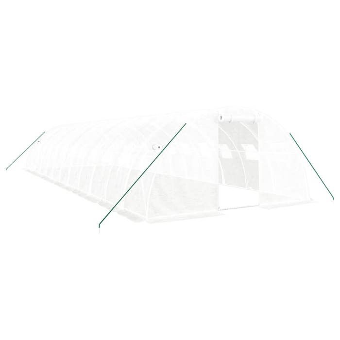 VidaXL Greenhouse with White Steel Frame 48 M² 12x4x2 M, Polytunnel, Cold Frame, Tomato Greenhouse, Garden Greenhouse, 3188076