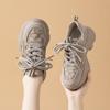 Autumn solid color platform dad shoes women's new trendy casual sports shoes lace-up running shoes