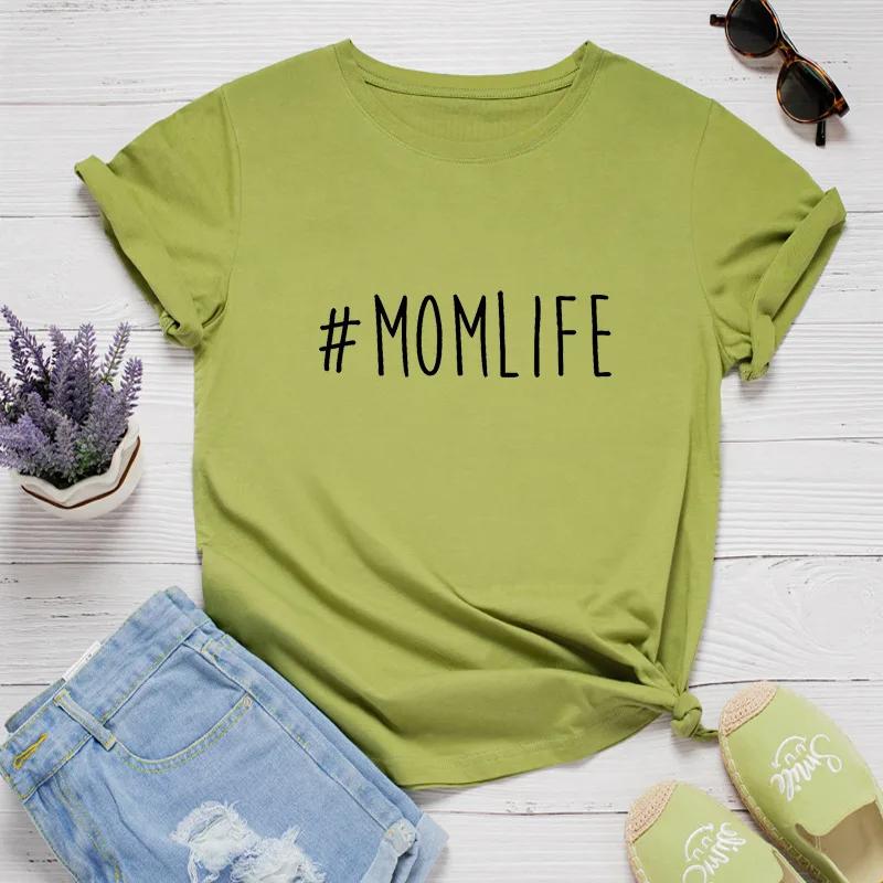 #momlife Letter Print Women T Shirt Short Sleeve O Neck Loose Women Tshirt Ladies Tee Shirt Tops Clothes Camisetas Mujer