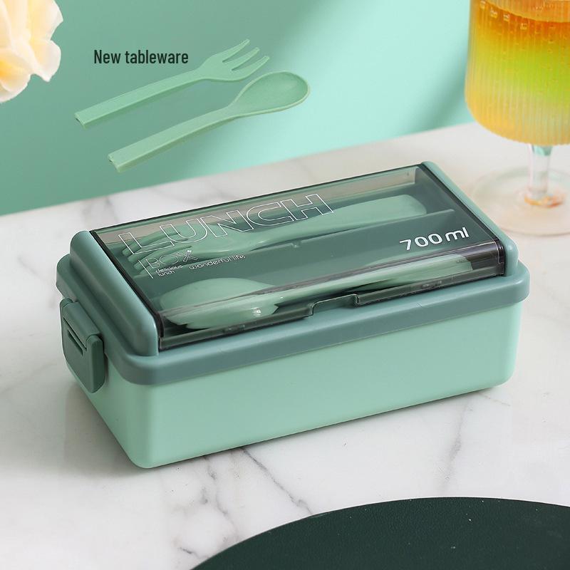 Japanese Double-Layer Insulated Bento Box - Microwaveable & Portable PP Lunch Box Set for Office Workers