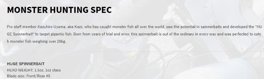 Deps Huge Custom Spinnerbait Monster Hunting 1.5 Oz Hook Size 5 01 (9018)