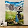 Howl's Moving Castle Tapestry Wall Hanging, Studio Ghibli Magic Art, Anime Wall Decor for Bedroom Dorm