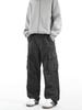 Men's Retro Punk Cargo Pants - Spring/Autumn 2025, Multi-Pocket, Heavyweight, Loose Fit, Straight Leg, Casual.