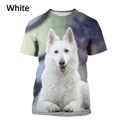 Yaz Moda Çoban Köpeği 3D Desen Baskılı T-shirt erkek Rahat O-Boyun Kısa kollu T-shirt Serin streetwear Büyük Boy Tops