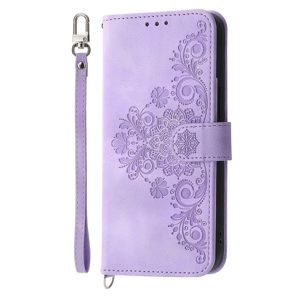 For Samsung Galaxy A36 5G Case Flower Pattern PU Leather Wallet Phone Cover with Strap