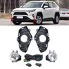 Front Bumper Fog Light Lamp Assembly Frame Cover Wire Switch Foglight Foglamp Halogen Bulb For Toyota RAV4