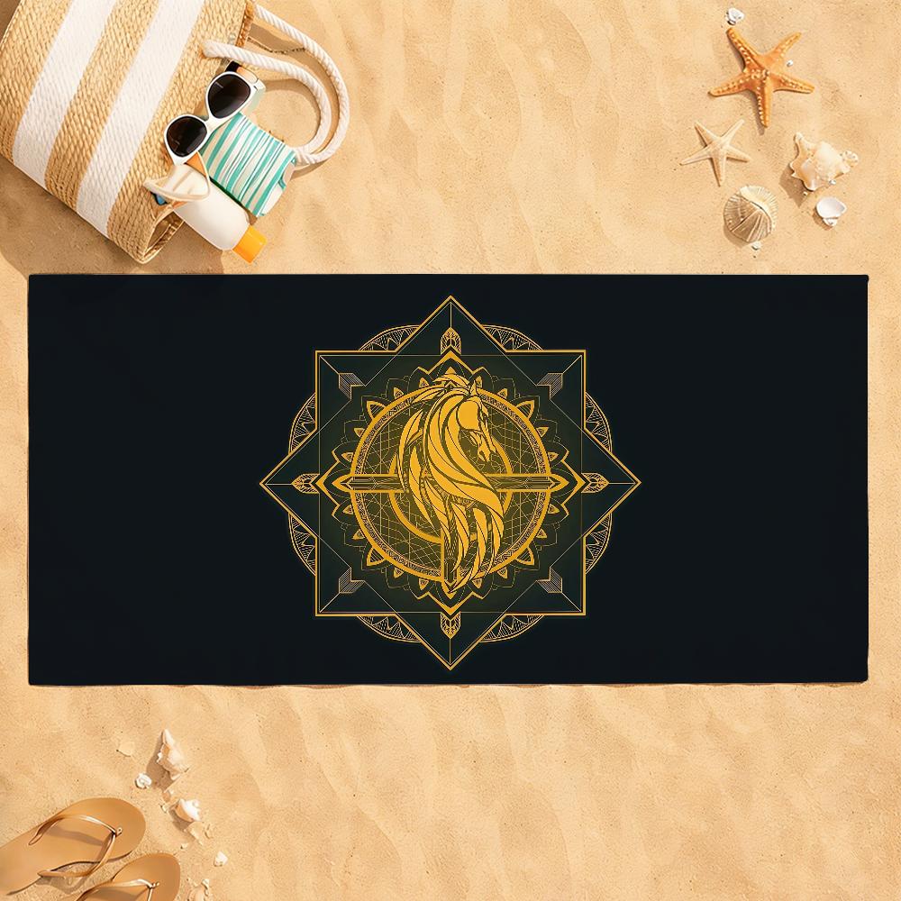 

Art The Kingdom of Rohan Horses Towel Quick Dry Absorbent Beach Towel for Sports, Fitness, Swimming and Outdoor Activities W30*H60(CM)