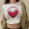 European and American women's clothing spring and summer new ins letter I love ME printed short slim-fitting short-sleeved T-shirt