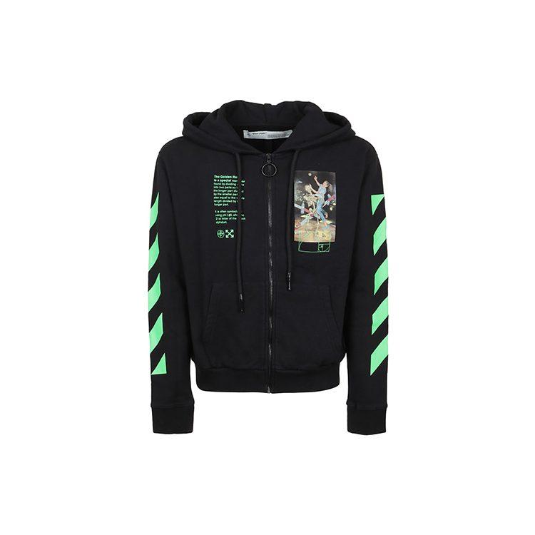 OFF WHITE Golden Ratio Graphic Zip Up Hoodie OMBE001R20E300141088
