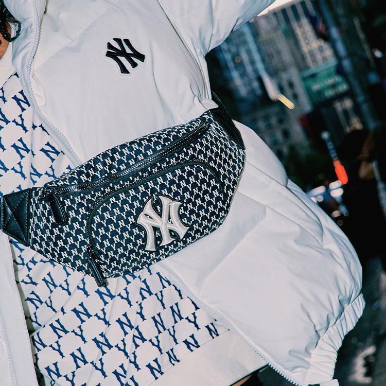 New MLB Monogram Collection Polyamide One Shoulder Crossbody Bag Sling Bag Fanny Pack Regular Unisex Black 32BGC9941-50L