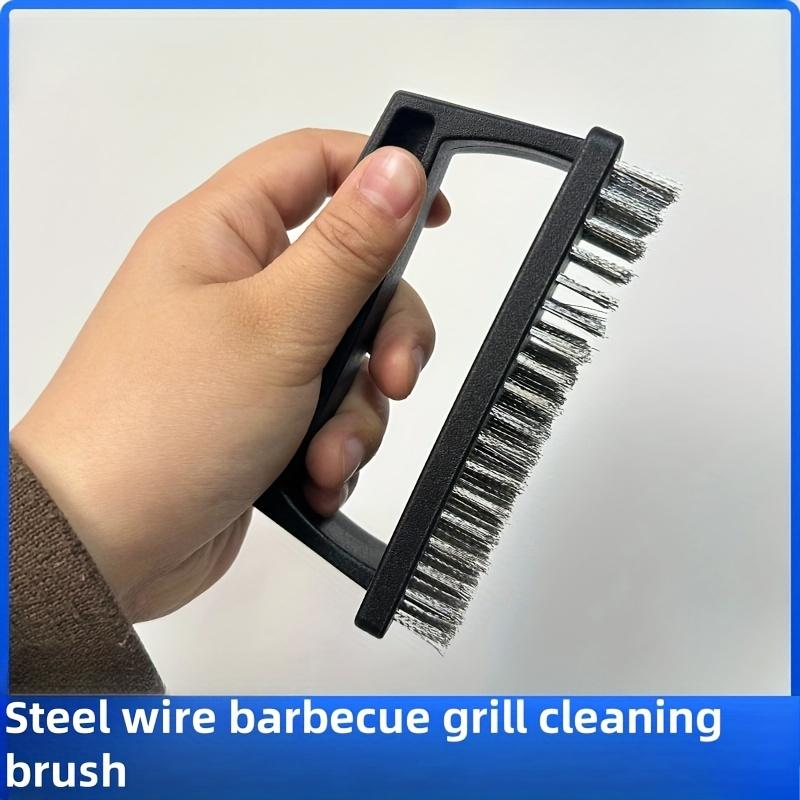 Nerezový drátěný kartáč na gril s ergonomickou rukojetí - Opakovaně použitelný, odolný nástroj na čištění grilu pro venkovní vaření