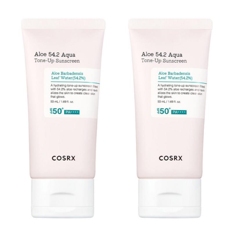 COSRX Aloe 54.2 Aqua Tone-Up Sunscreen SPF50+ PA++++ 50ml × 2