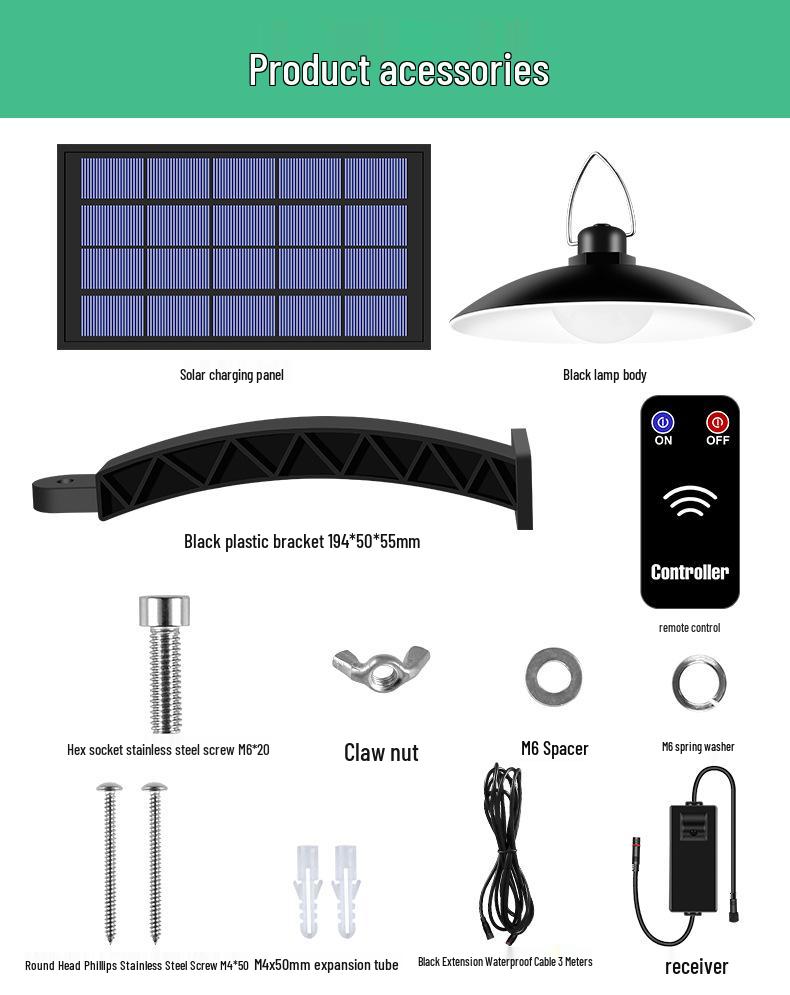 Solar LED Outdoor Pendant Lights - Energy-Saving, Waterproof, One-to-Four Decorative Garden Lights for Patio