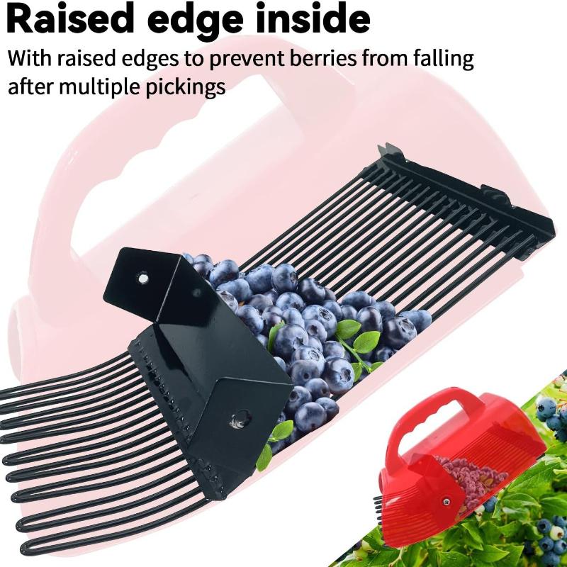 Portable Berry Picker with Metal Comb - Efficient Blueberry & Lingonberry Harvesting Tool with Ergonomic Handle