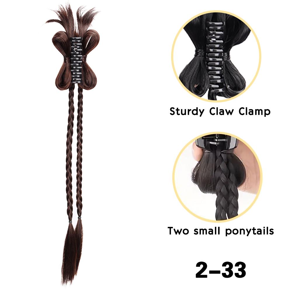 MISS WIG 1pcs Synthetic Long Straight Claw In Braided Ponytail Extension High Temperature Fiber Style Hair Accessories For Women Wear