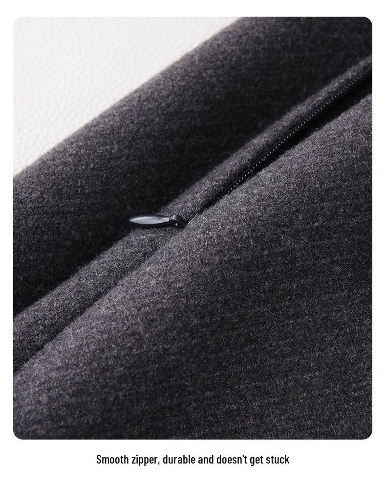 Women's High-Waisted Gray Wool Bodycon Skirt - Autumn/Winter 2024 A-Line Retro Mid-Length Skirt