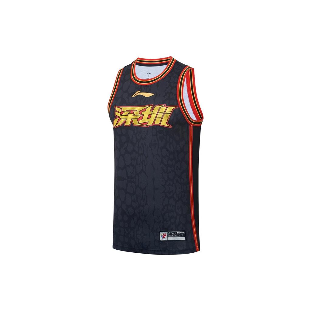 Li-Ning Printed Logo Crew Neck Basketball Vest Men Tops Black AAYS429-1