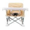 Přenosná židlička s podnosem béžová bezpečná rychlé rozložení skládací přenosná krmící židlička pro venkovní kempování cestování