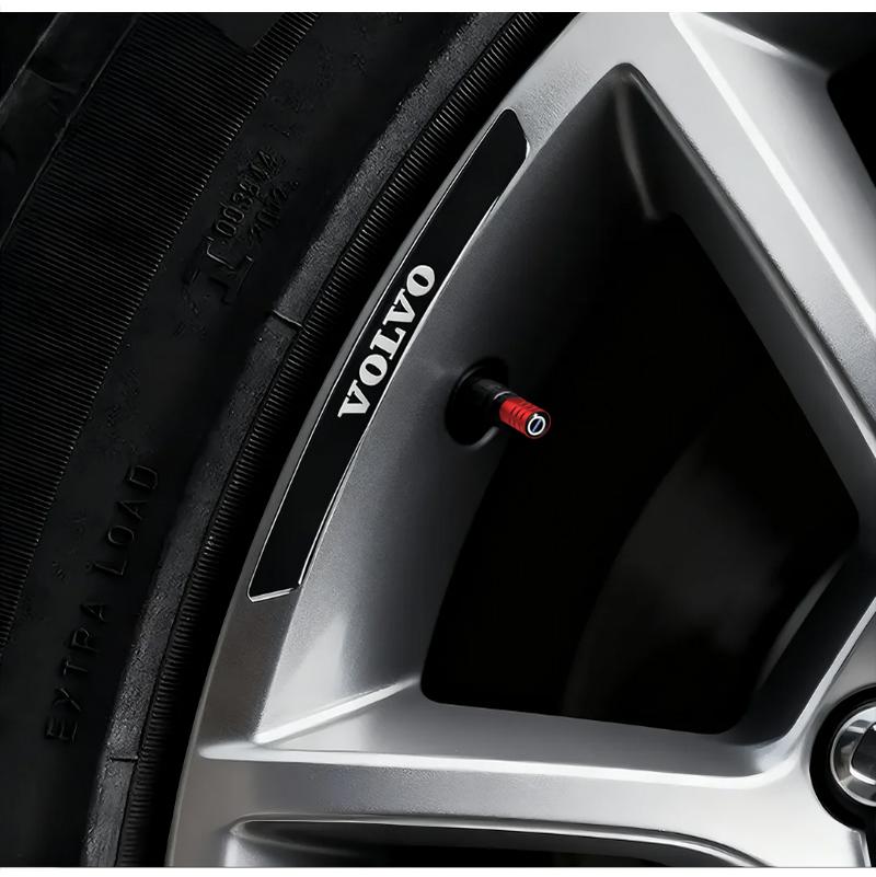 Car Tire Valve Cap Wheel Hub Sticker Tire Rim Decorative Sticker Suitable for Volvo V60 V40 Xc90 Xc40 S60 Xc60 V70 S90 V90 Xc70