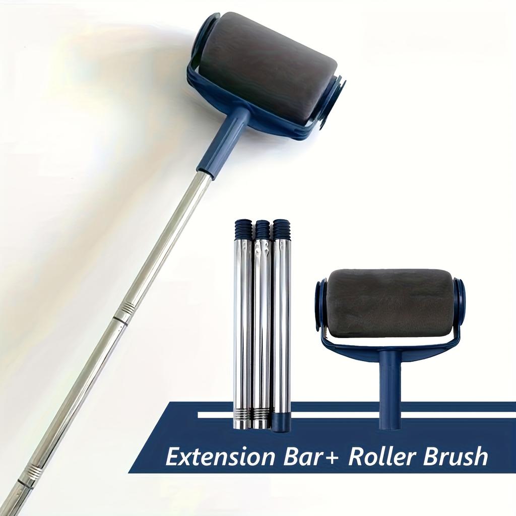 3pcs Extension Tubes + 1pc Roller Head-Professional Home Paint Roller Set with Large Self-Priming Brush,Ideal for Latex and Wall Paint,Smooth Coating