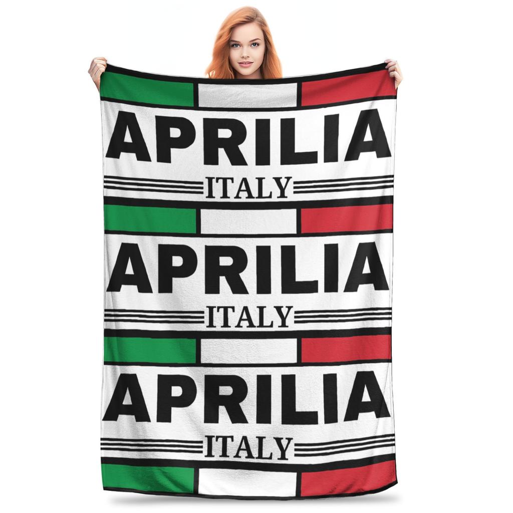 Flannel Throw Blanket Aprilias Italy Racing Logo Warm Plush Blankets Soft Bedding for Bed Living Room Home Travel Couch