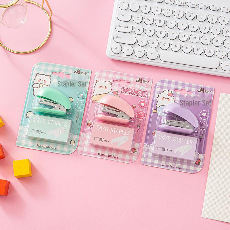 Portable Cartoon Mini Stapler Set - Labor-Saving Student Stationery & Office Tool