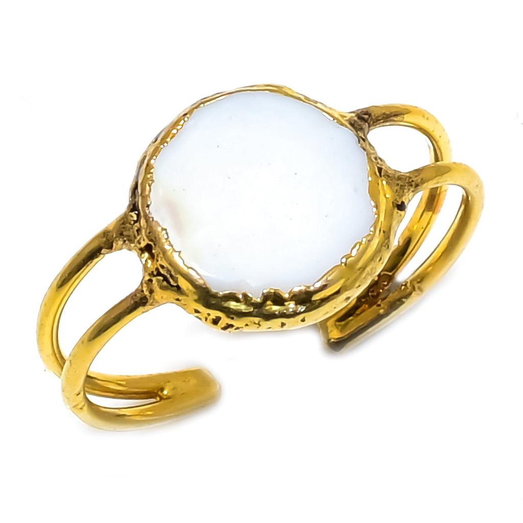 Clear Solar Druzy Handmade Gemstone Ring, Copper Electroformed Ring Antique Jewelry, Adjustable Ring Engagement Gift