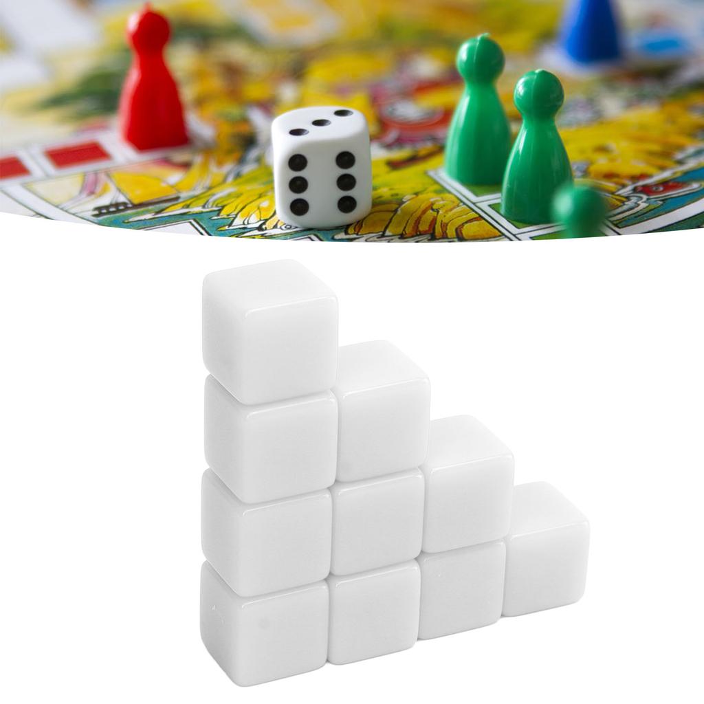 30 Pcs 16mm Dice Set Six Sided Blank Dice Write On Game for Math Teaching Education