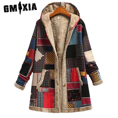 Women's Vintage Casual Plaid Print Autumn Winter Long Sleeve Jackets & Coats