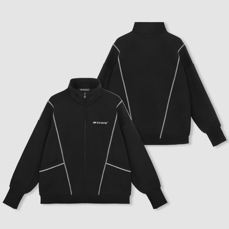 

American Heavyweight Trendy Cardigan Hoodie with Clear Stitching and Windproof Design Large