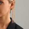 Beads Tassel Ear Clip Long Chain No Piercing Earrings Accessory C-shaped Ear Clip  Gift