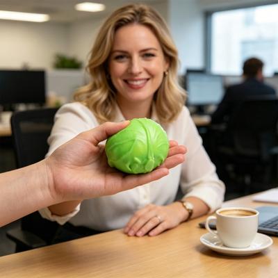 Stress Relief Simulation Cabbage Toy Anti-Anxiety Green Cabbage Squeeze Toy Stretchy Vegetable Fidget Sensory Toy Office Worker Gift