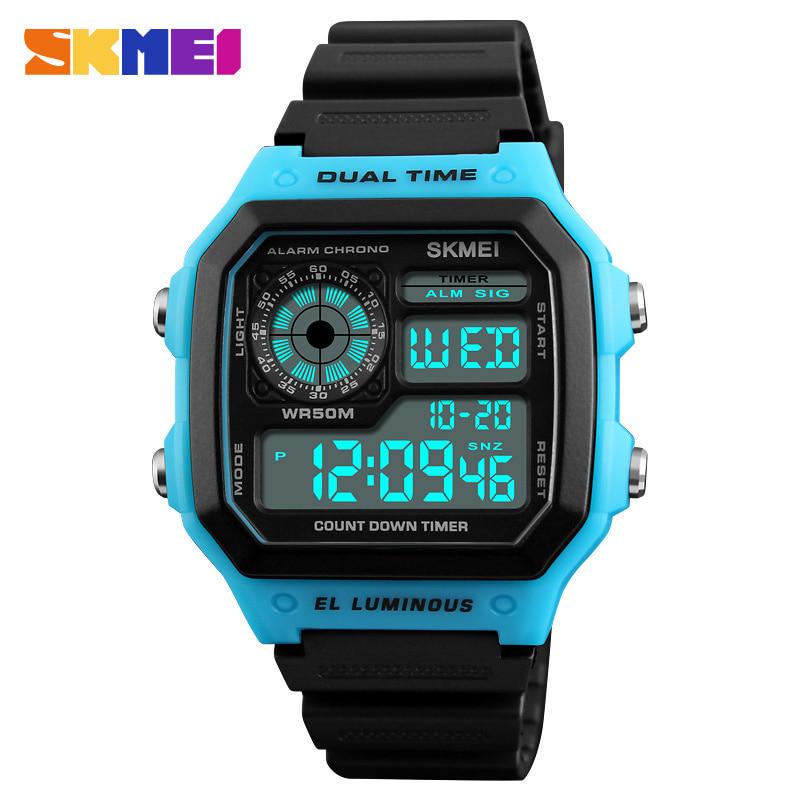 SKMEI Fashion Sports Watches Men Waterproof Countdown Digital Watch Outdoor Military Wristwatches