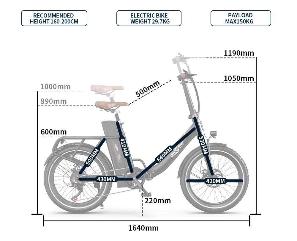 OneSport OT16-2 Folding Electric Bike 20*3.0 Tires 250W Motor 48V17Ah Battery 25km/h Speed 120KM Max Range City Commute Ebike
